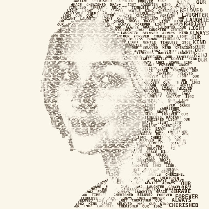 Typortrait sample — sepia, Words style