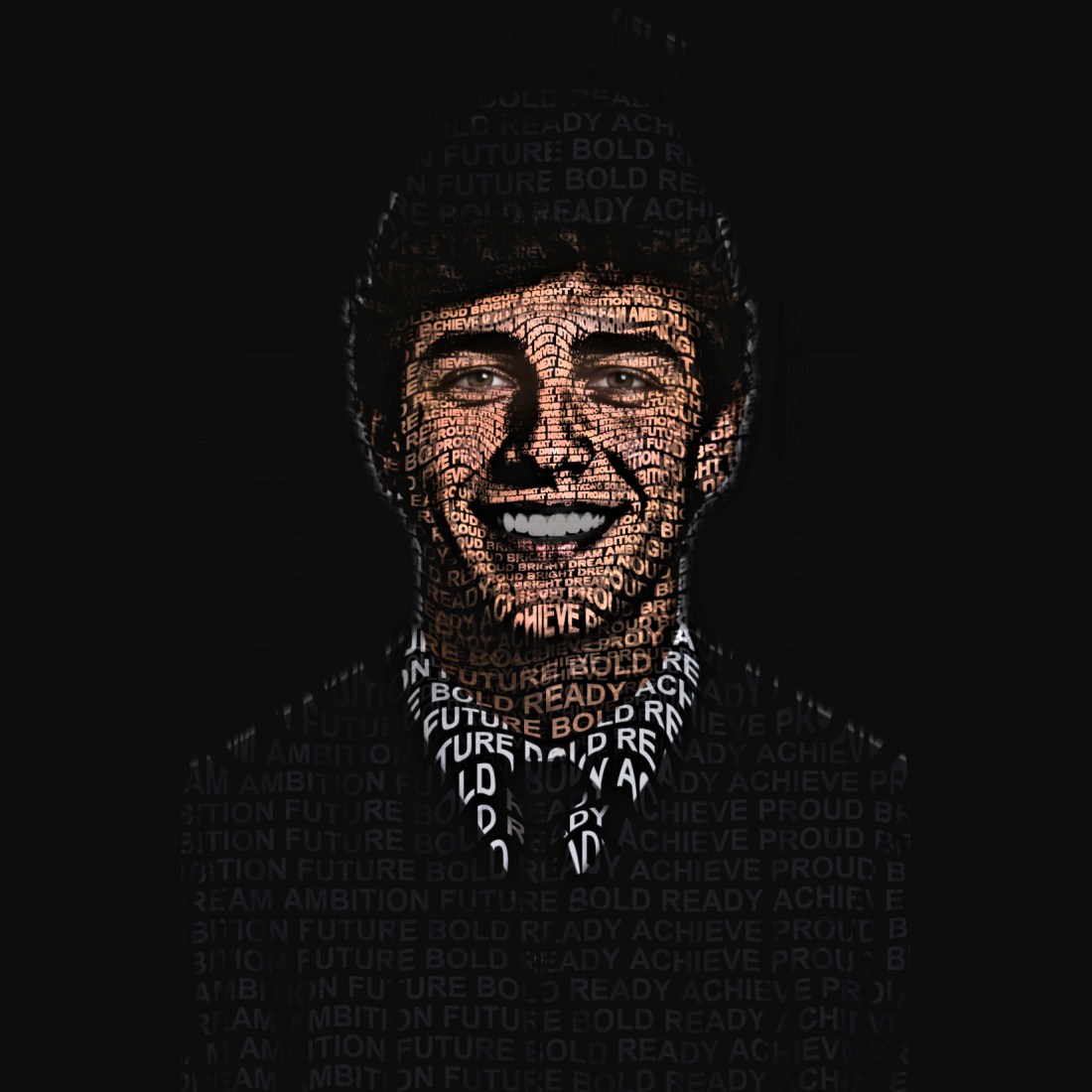 Typortrait word-art portrait of a graduate