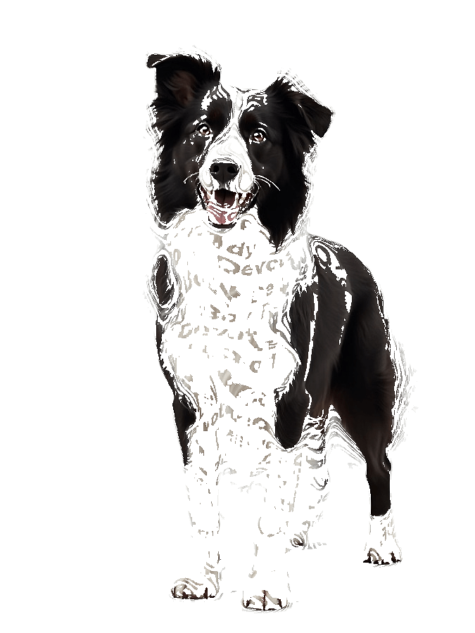 Border Collie Typography Portrait — Custom Dog Word Art
