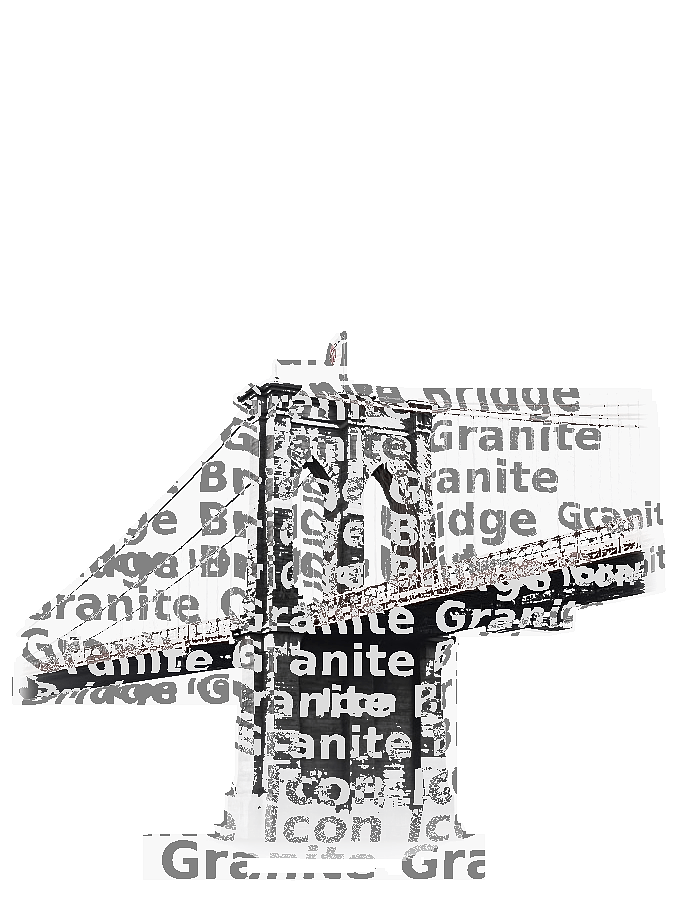 Brooklyn Bridge Typography Portrait — New York Landmark Word Art