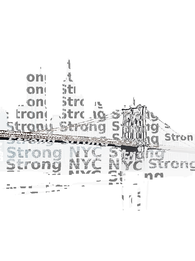 Brooklyn Bridge Typography Portrait — New York Landmark Word Art