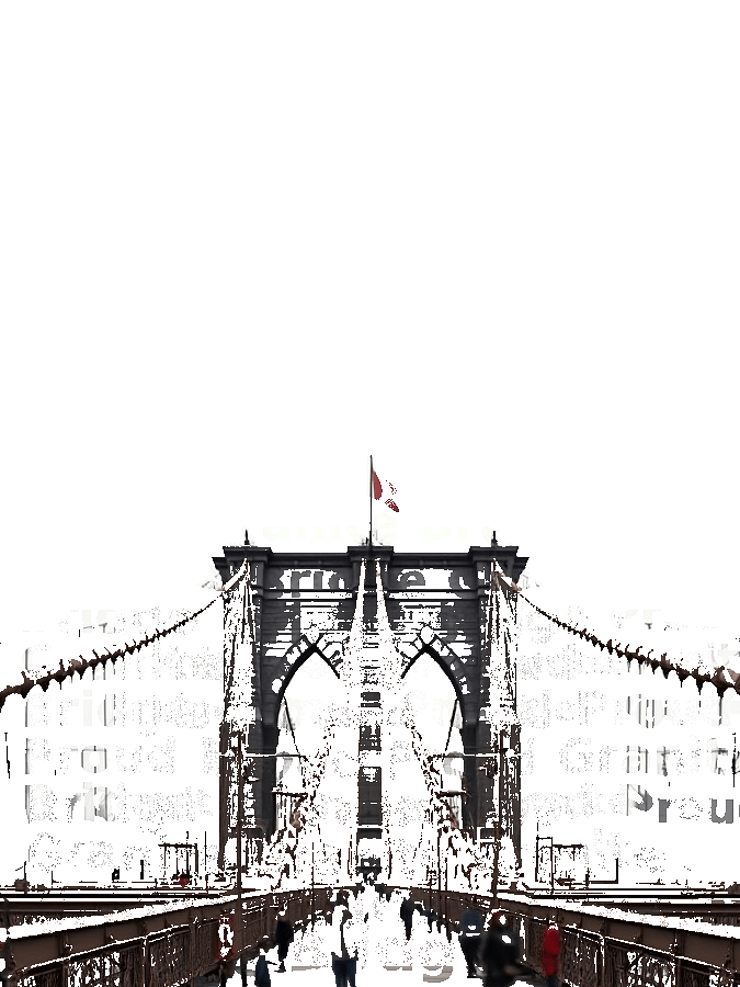 Brooklyn Bridge Typography Portrait — New York Landmark Word Art