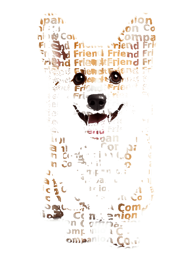Corgi Typography Portrait — Custom Dog Word Art