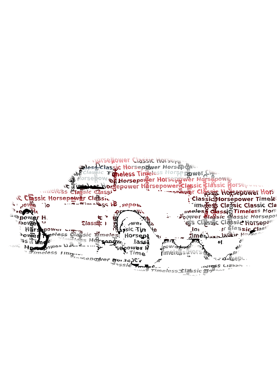 Custom Car Typography Portrait — Classic Auto Word Art