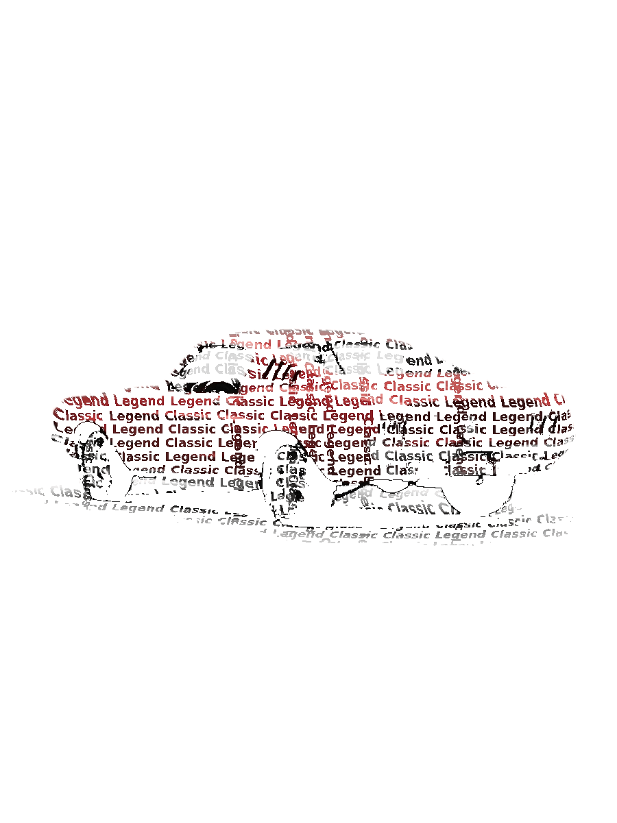 Custom Car Typography Portrait — Classic Auto Word Art