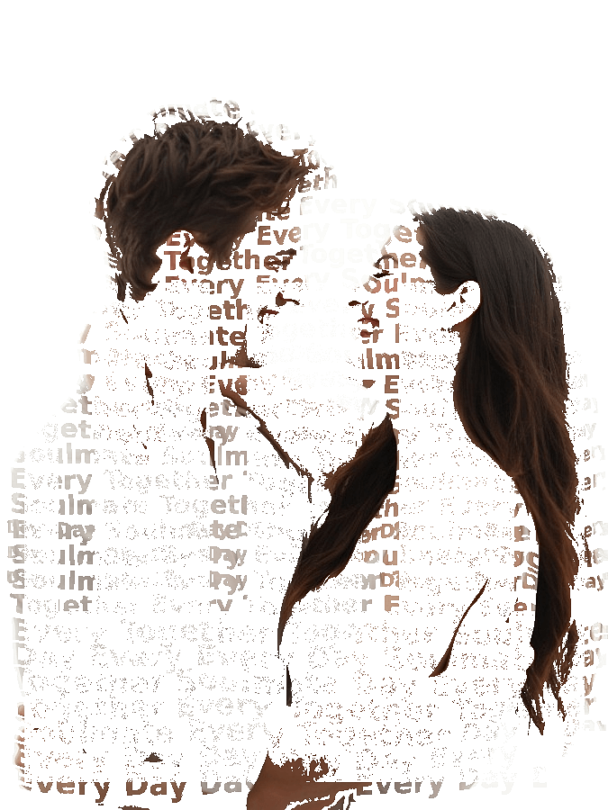 Custom Couples Typography Portrait — Personalized Word Art