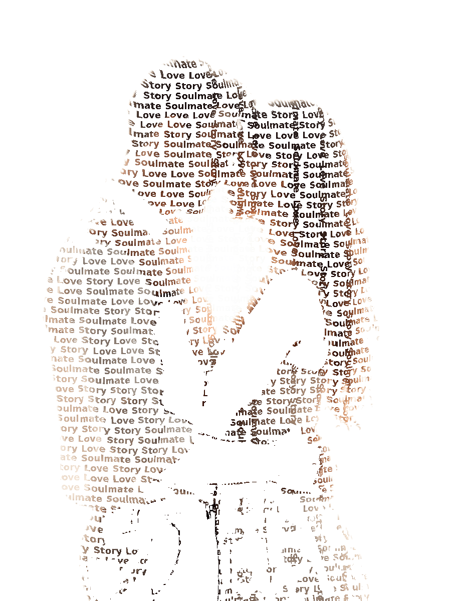 Custom Couples Typography Portrait — Personalized Word Art