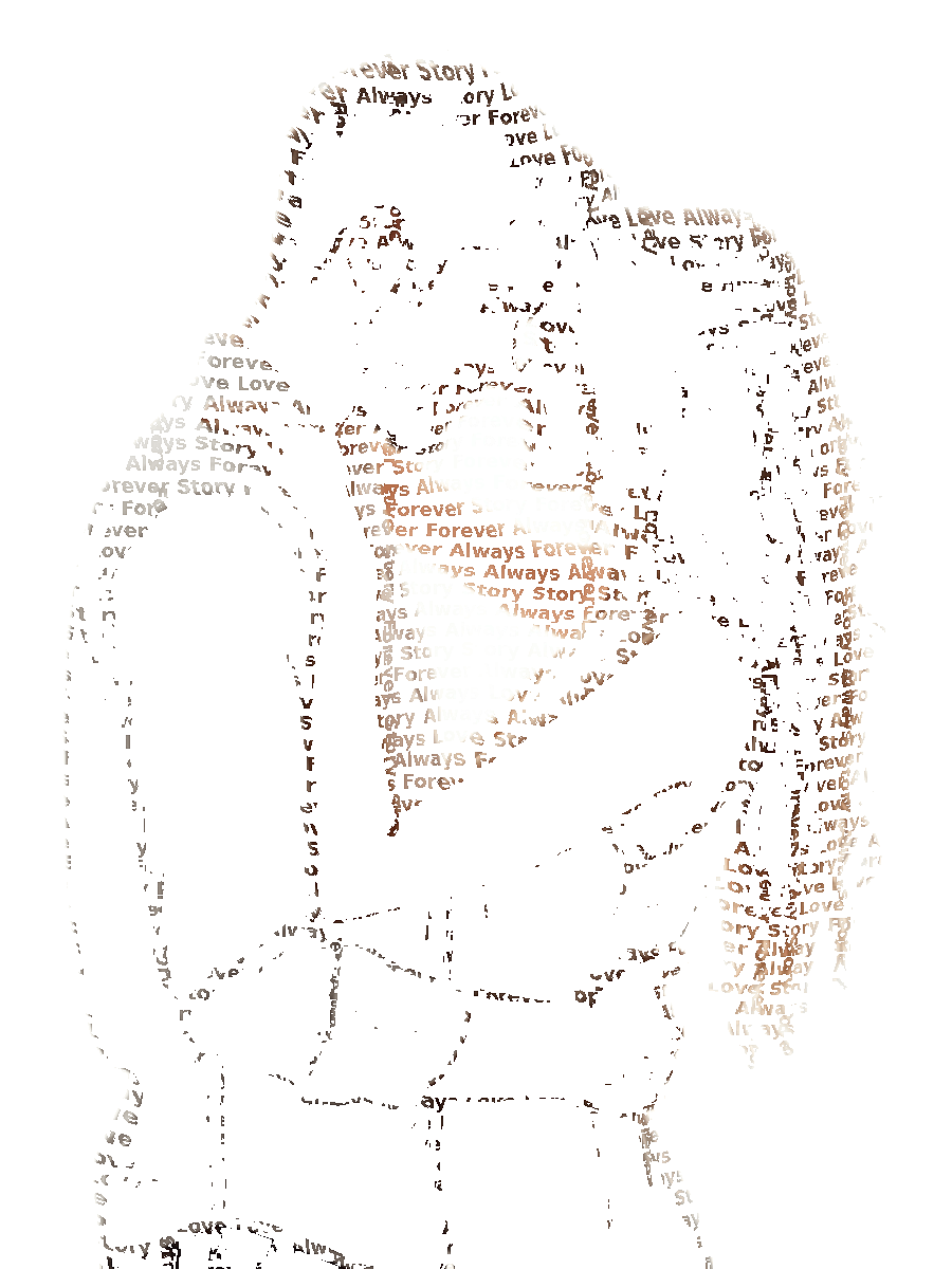 Custom Couples Typography Portrait — Personalized Word Art