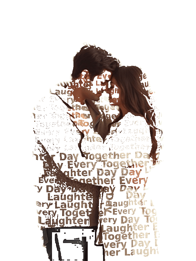 Custom Couples Typography Portrait — Personalized Word Art