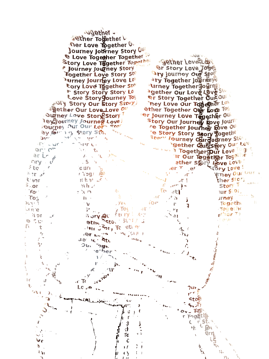 Custom Couples Typography Portrait — Personalized Word Art
