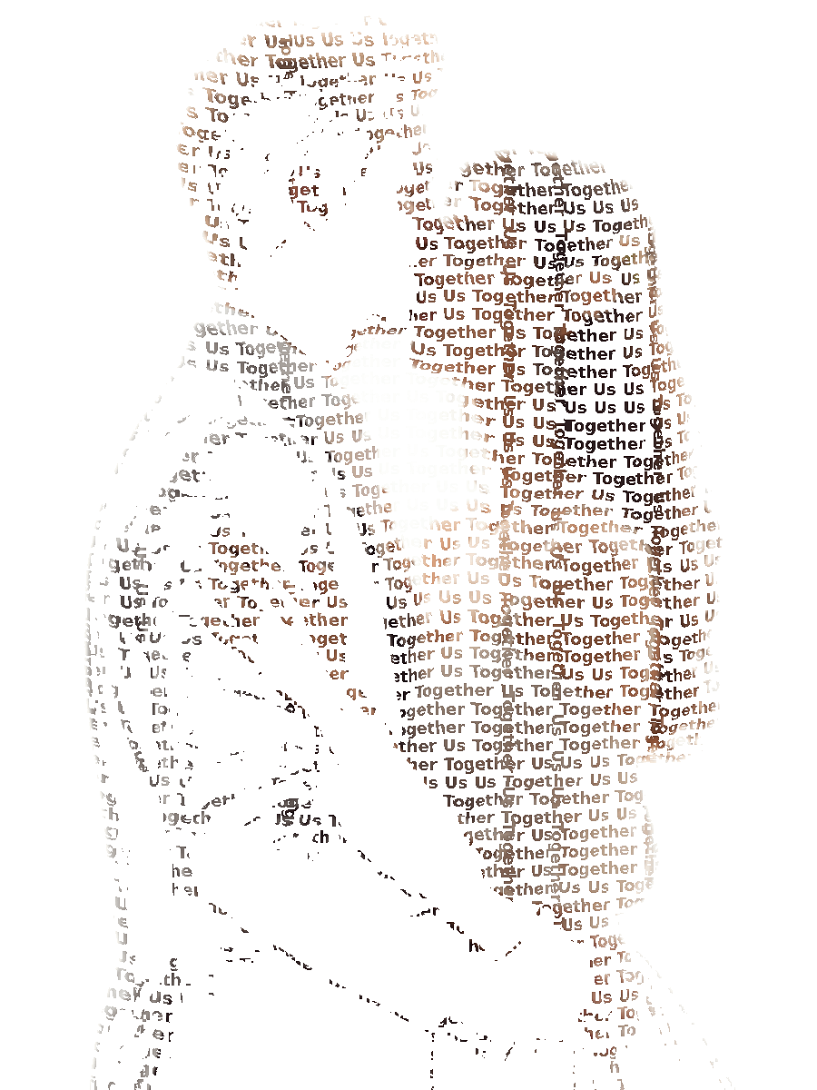 Custom Couples Typography Portrait — Personalized Word Art