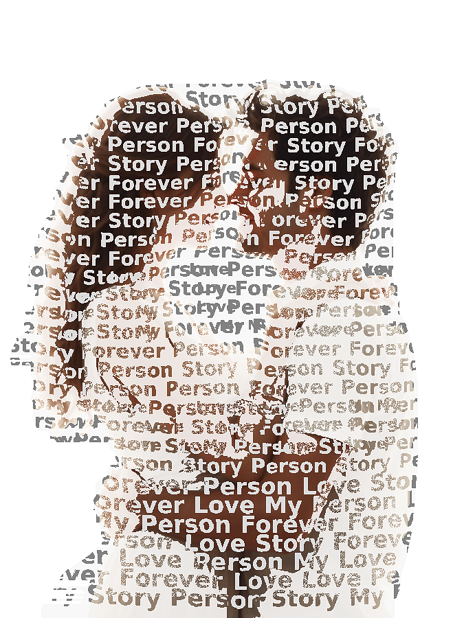 Custom Couples Typography Portrait — Personalized Word Art