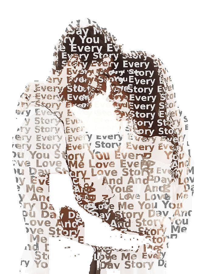 Custom Couples Typography Portrait — Personalized Word Art