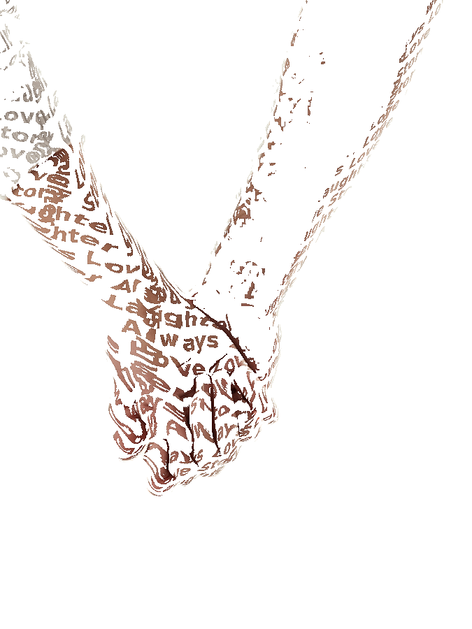 Custom Couples Typography Portrait — Personalized Word Art