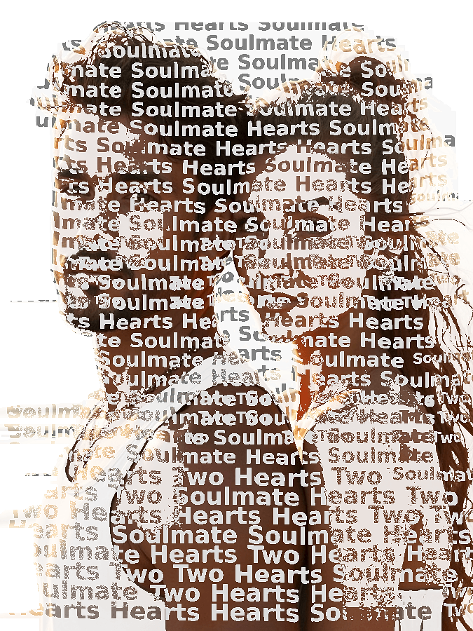 Custom Couples Typography Portrait — Personalized Word Art