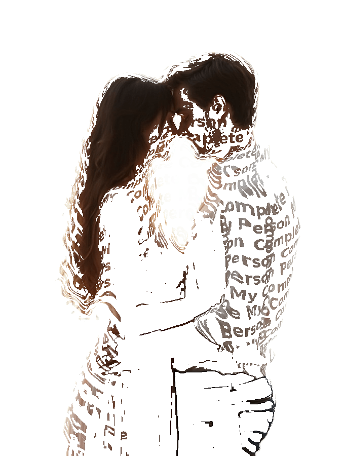 Custom Couples Typography Portrait — Personalized Word Art