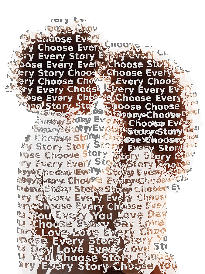 Custom Couples Typography Portrait — Personalized Word Art
