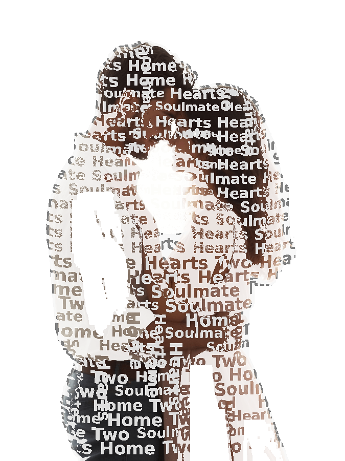 Custom Couples Typography Portrait — Personalized Word Art