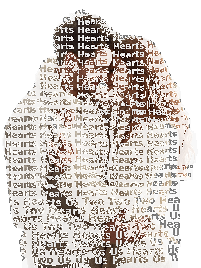 Custom Couples Typography Portrait — Personalized Word Art