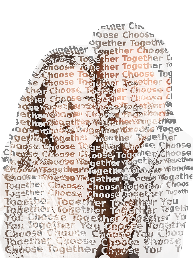 Custom Couples Typography Portrait — Personalized Word Art