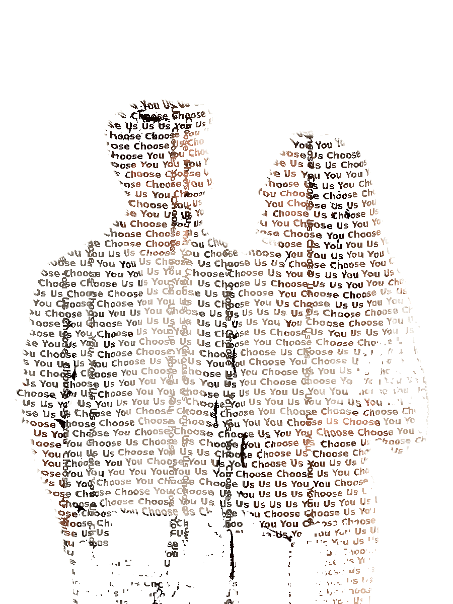 Custom Couples Typography Portrait — Personalized Word Art