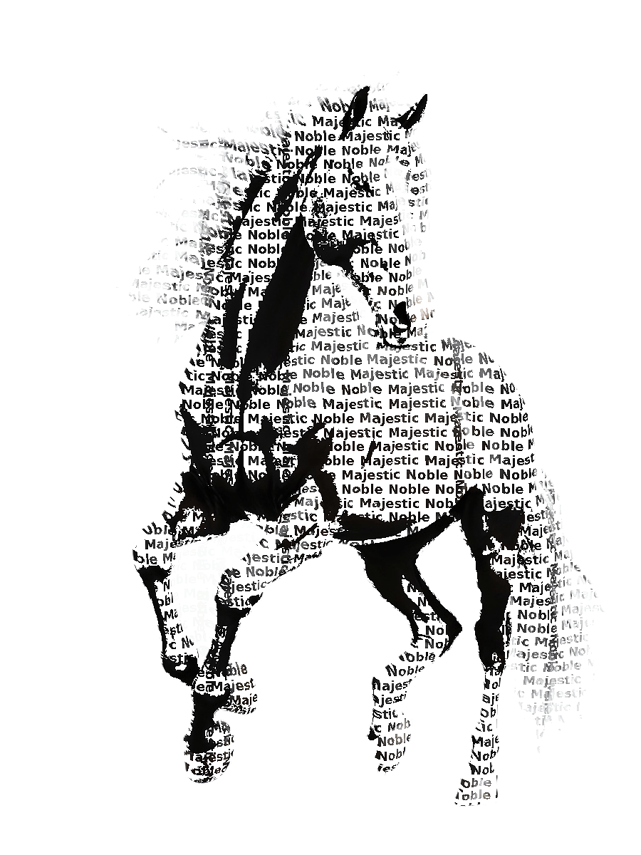 Custom Horse Typography Portrait — Equestrian Word Art