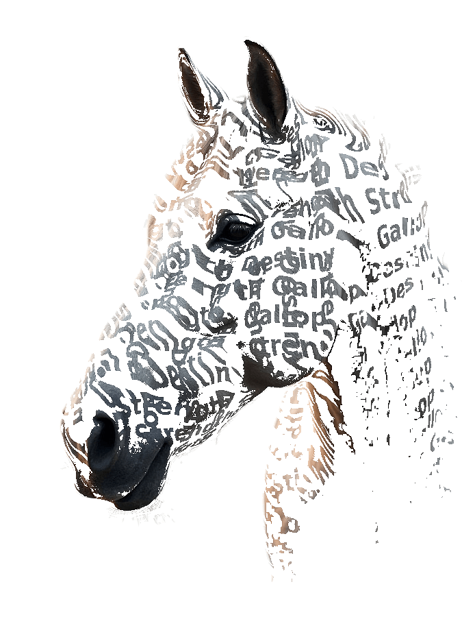 Custom Horse Typography Portrait — Equestrian Word Art