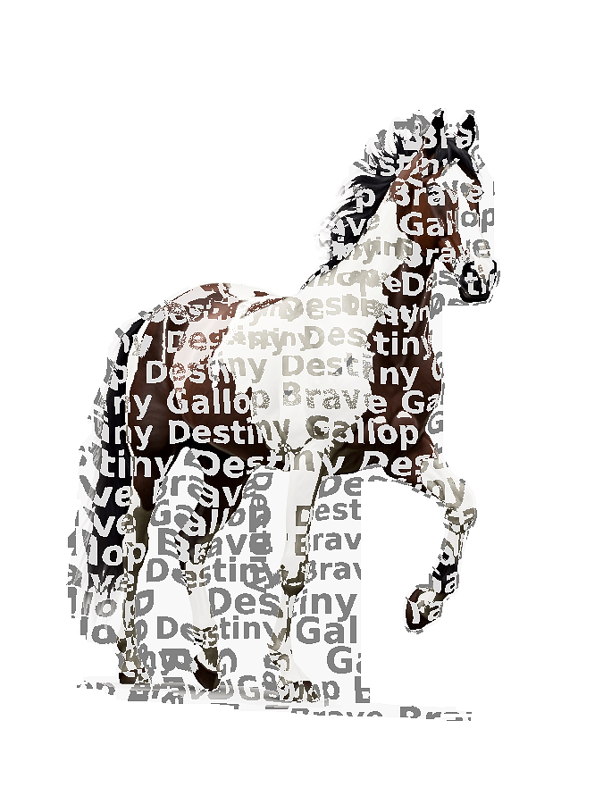 Custom Horse Typography Portrait — Equestrian Word Art