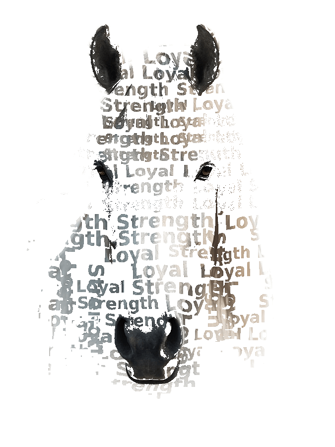 Custom Horse Typography Portrait — Equestrian Word Art