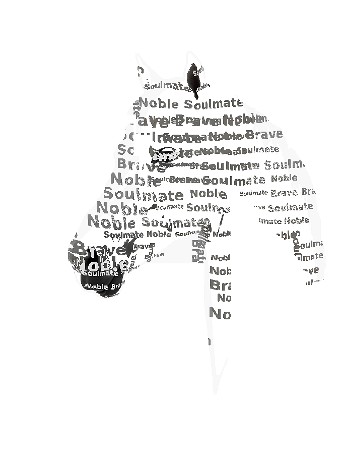 Custom Horse Typography Portrait — Equestrian Word Art