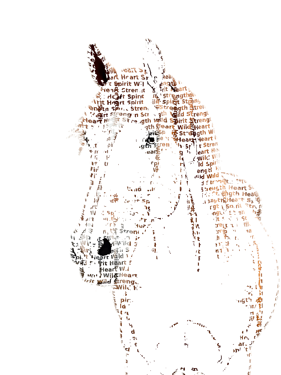 Custom Horse Typography Portrait — Equestrian Word Art