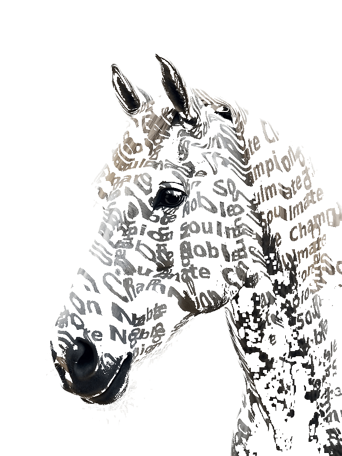 Custom Horse Typography Portrait — Equestrian Word Art