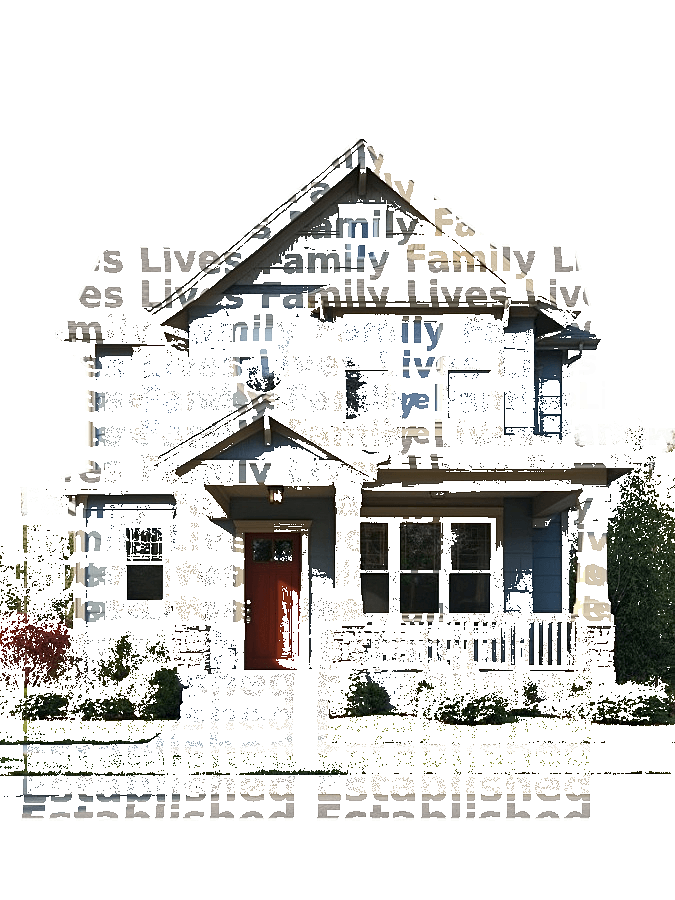 Custom House Typography Portrait — Home Word Art Print