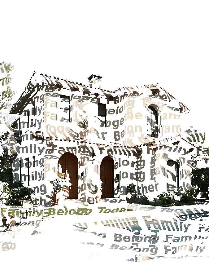 Custom House Typography Portrait — Home Word Art Print