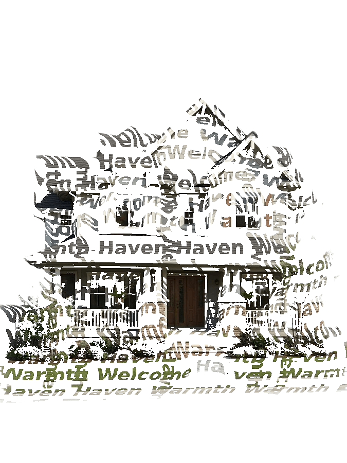 Custom House Typography Portrait — Home Word Art Print