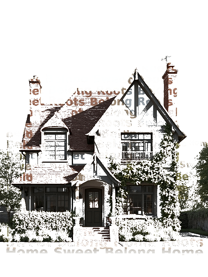 Custom House Typography Portrait — Home Word Art Print