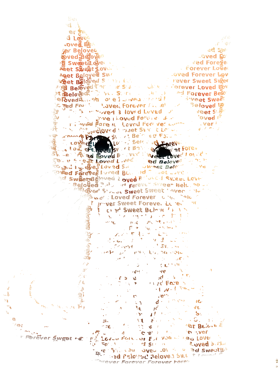 Custom Pet Typography Portrait — Personalized Word Art