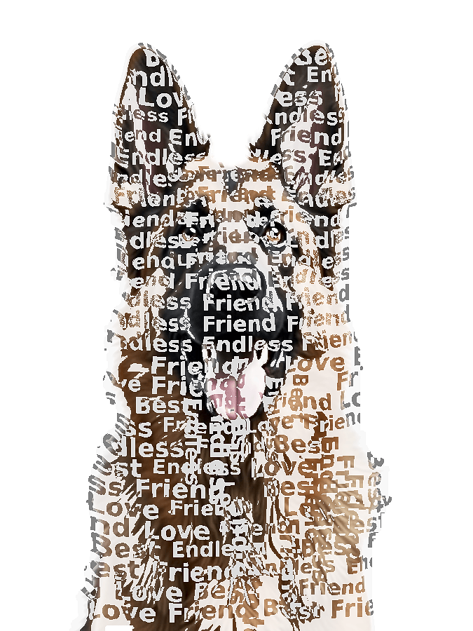 Custom Typography Portrait — Custom Dog Word Art