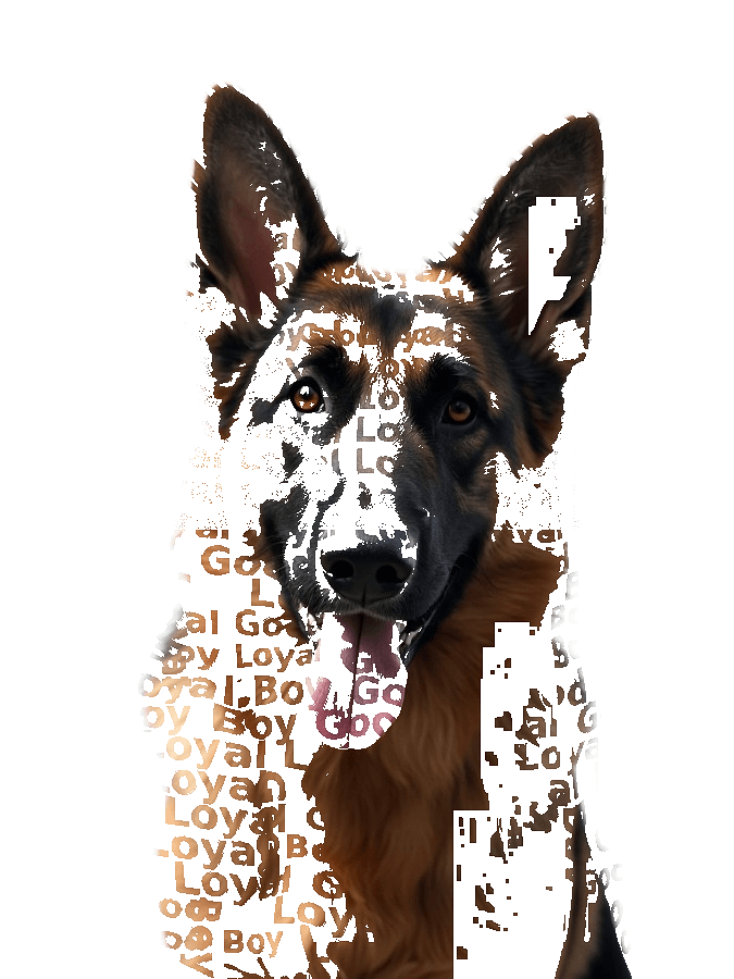 Custom Typography Portrait — Custom Dog Word Art