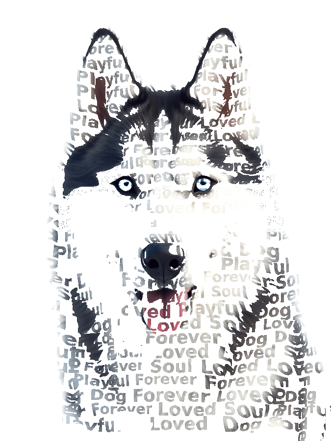Custom Typography Portrait — Custom Dog Word Art