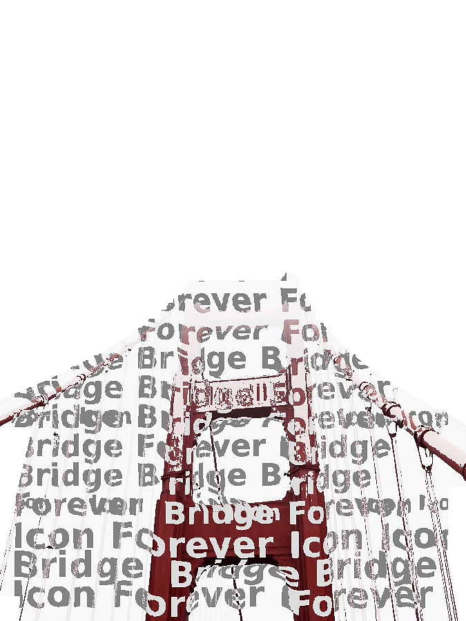 Golden Gate Bridge Typography Portrait — San Francisco Landmark Word Art