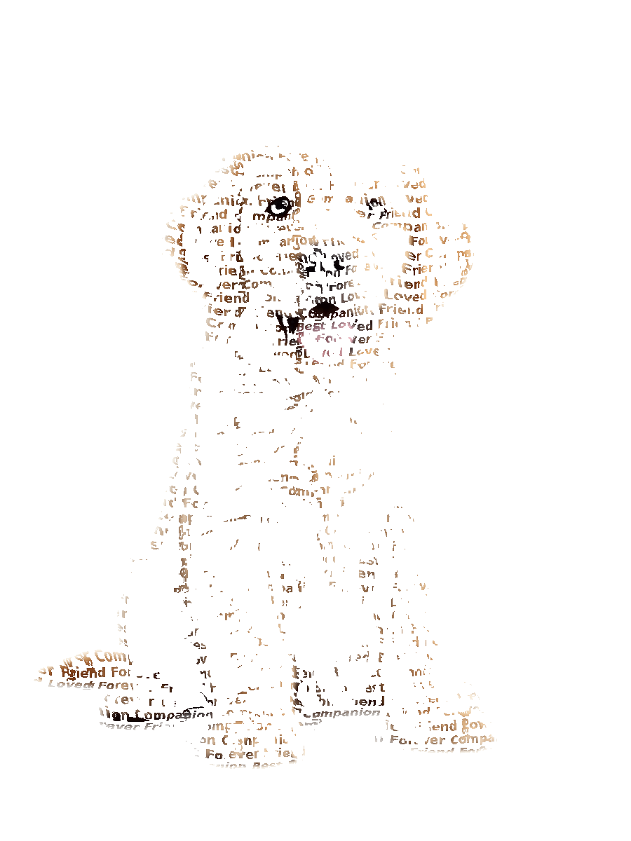 Golden Retriever Typography Portrait — Custom Dog Word Art