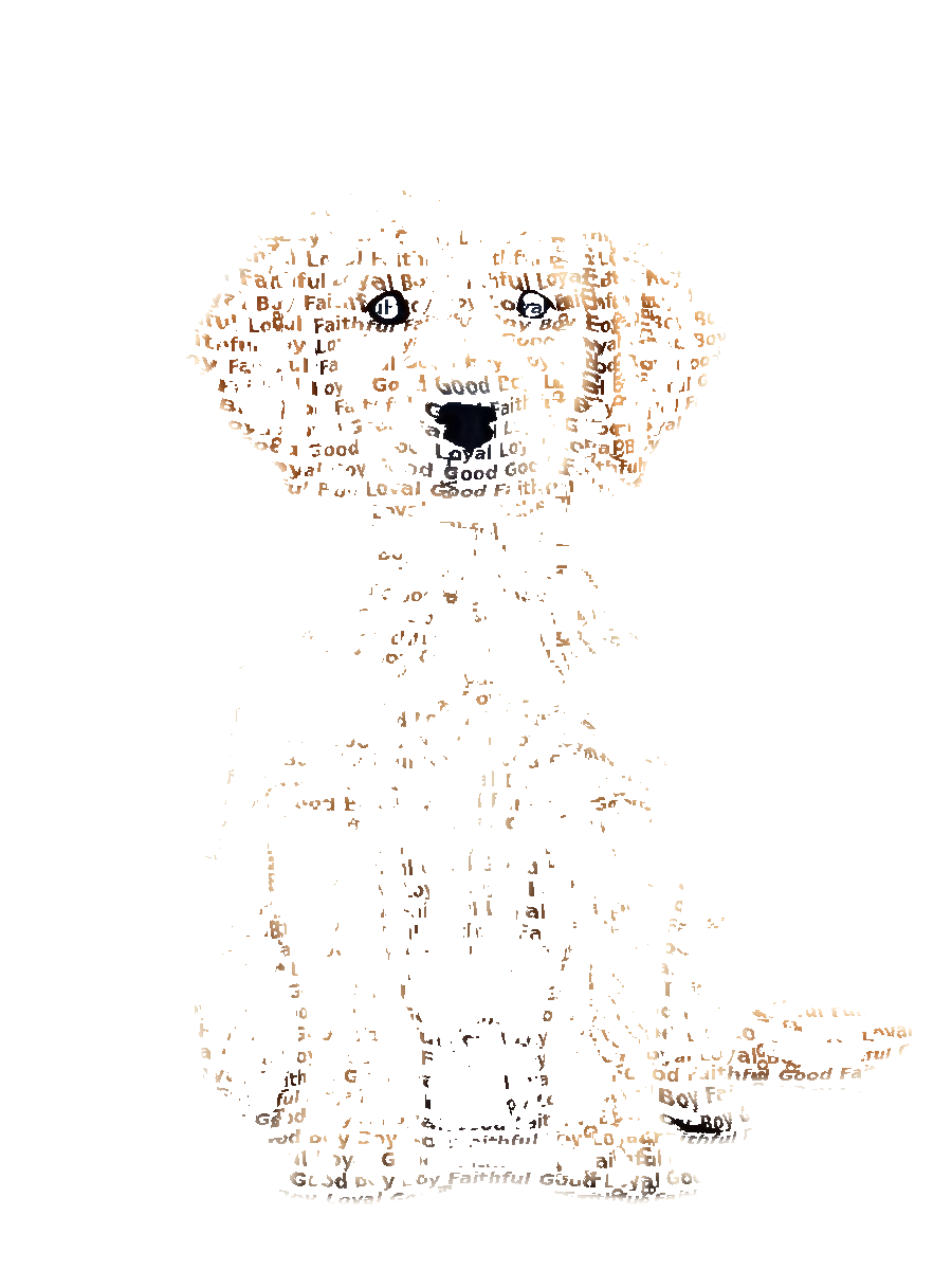 Golden Retriever Typography Portrait — Custom Dog Word Art