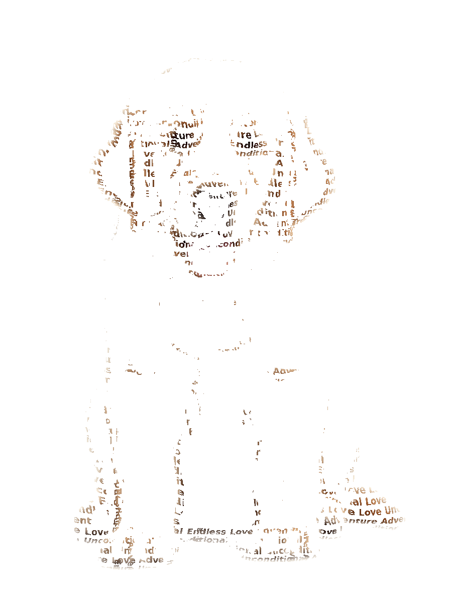 Golden Retriever Typography Portrait — Custom Dog Word Art