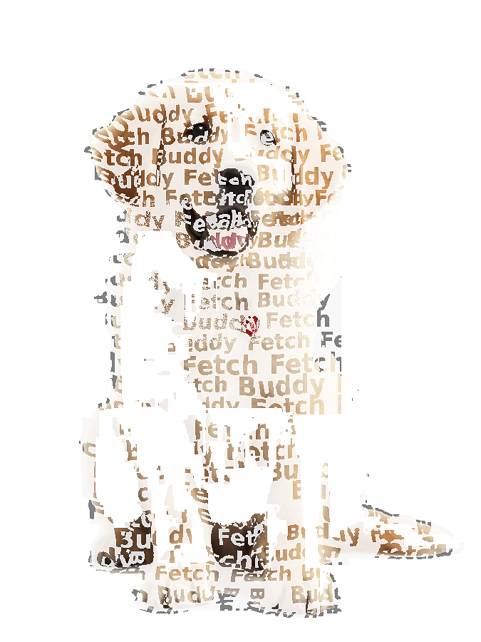 Golden Retriever Typography Portrait — Custom Dog Word Art