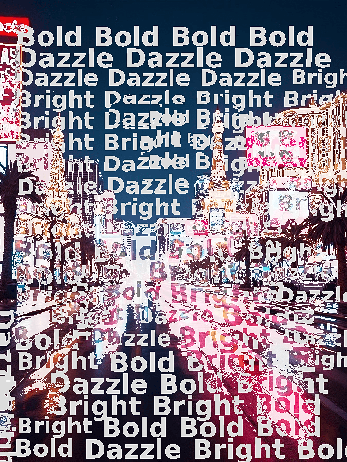 Las Vegas Strip Typography Portrait — Las Vegas Landmark Word Art