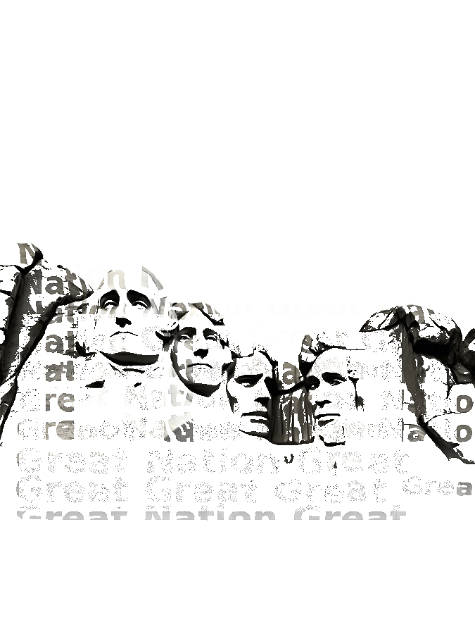 Mount Rushmore Typography Portrait — South Dakota Landmark Word Art