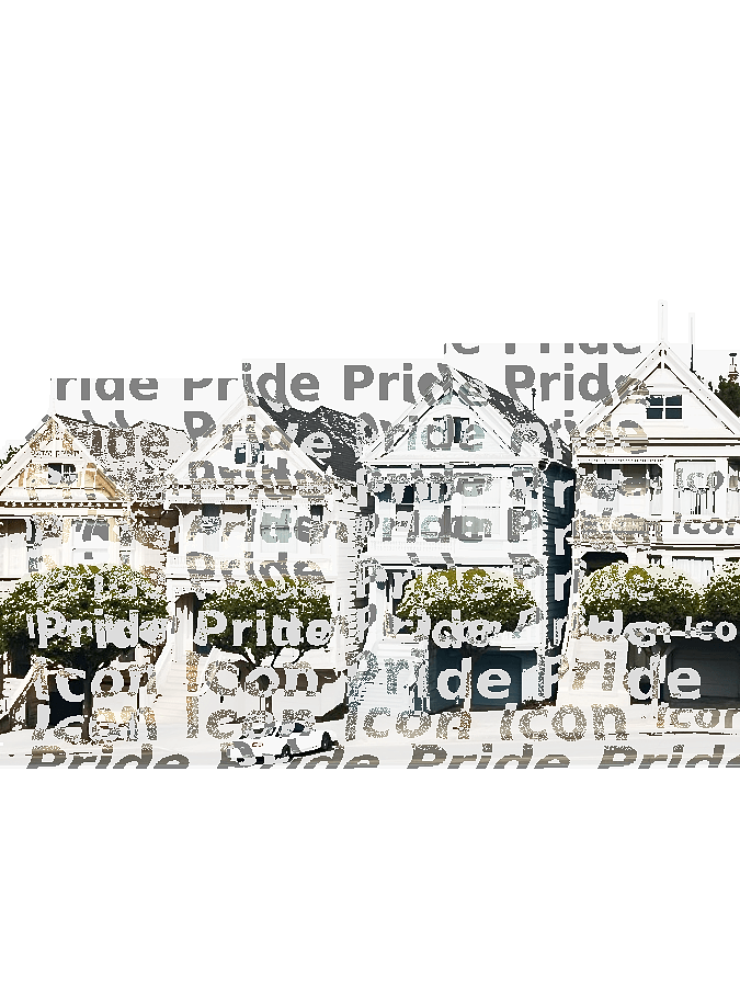 Painted Ladies Typography Portrait — San Francisco Landmark Word Art