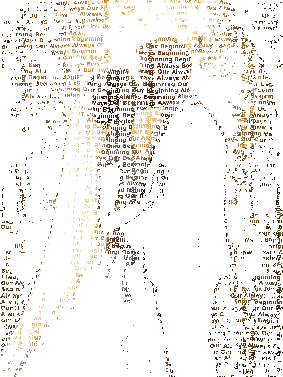 Custom Wedding Typography Portrait example