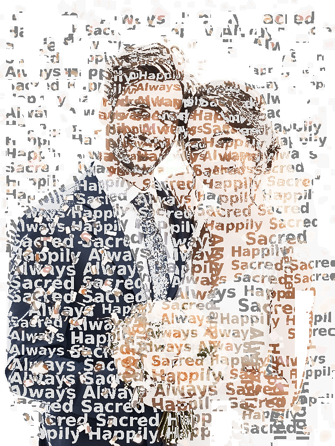 Wedding Typography Portrait — Custom Couple Word Art Keepsake